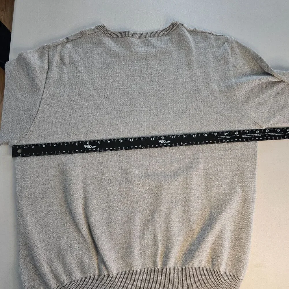 Bullock & Jones Sweater Men's XL Wool Blend Geometric Long Sleeve Gray Vintage